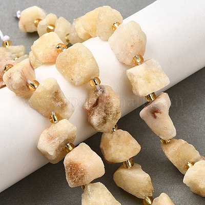 Нити бусин из необработанного натурального желтого нефрита G-Z087-A08-1