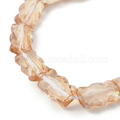 Стеклянные бусины с гальваническим покрытием  EGLA-L045-F-PL04-1