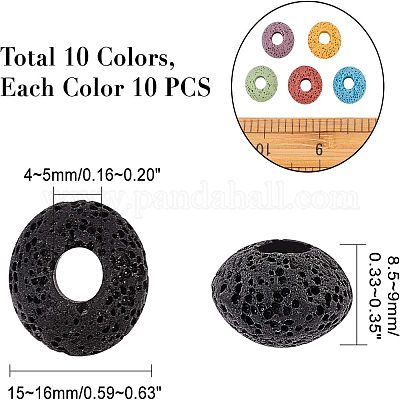 4 нить бусины из натурального вулканического камня G-NB0001-52B-1