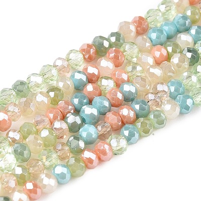 Стеклянные бусины с гальваническим покрытием  GLAA-T023-A16-07-1