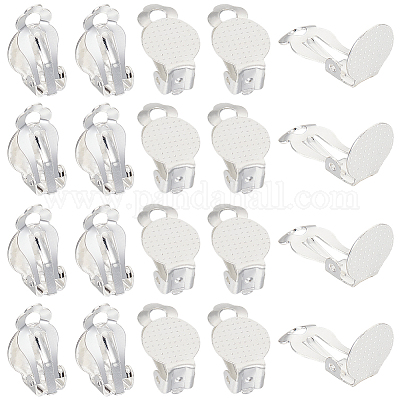 40 шт. фурнитура для сережек-клипс из нержавеющей стали 304 STAS-SC0008-39S-1