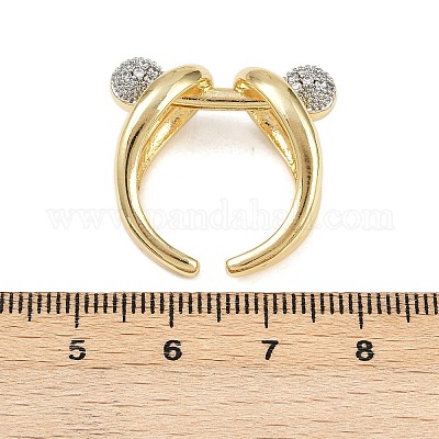 Регулируемые манжетные кольца с микропаве из кубического циркония из латуни RJEW-C140-11G-1