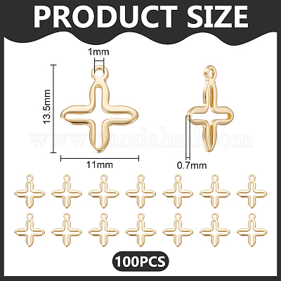 100 шт. 201 нержавеющая сталь миниатюрные крестики-подвески FIND-UN0003-99-1