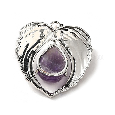 Подвески из натурального аметиста в форме капли KK-K331-02P-08-1