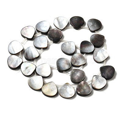 Нити бусин из натуральной черной ракушки для губ BSHE-D300-08-1