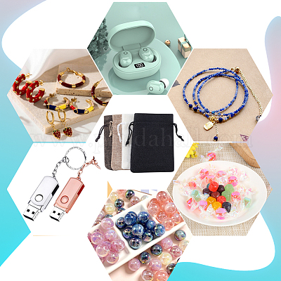 4 цвет полиэстер имитация мешковины упаковочные мешки сумки на шнурке ABAG-BBC0001-04A-1