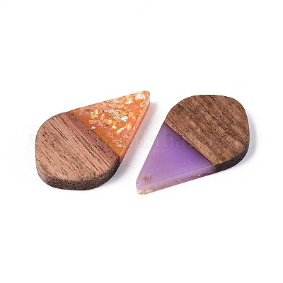 Подвески из непрозрачной смолы и орехового дерева RESI-T060-10M-1