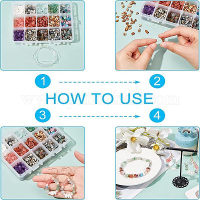 Натуральные и синтетические смешанные бусины из драгоценных камней и стеклянной крошки G-NB0002-07-1