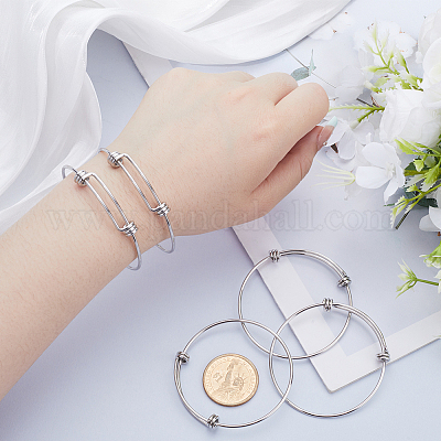 12шт регулируемый расширяемый браслет из нержавеющей стали 201 STAS-SC0008-73-1