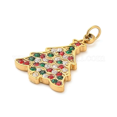 Подвески со стразами из нержавеющей стали 304 X-FIND-I062-01G-01-1