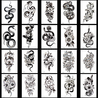 20 шт. 20 стиля съемные временные водонепроницаемые татуировки бумажные наклейки DIY-CP0012-48C-1