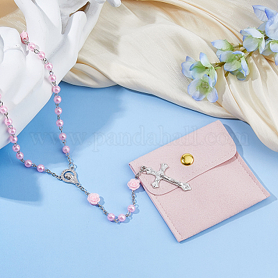 1 шт. ожерелье из четок из сплава и искусственного жемчуга NJEW-DC0001-13A-1