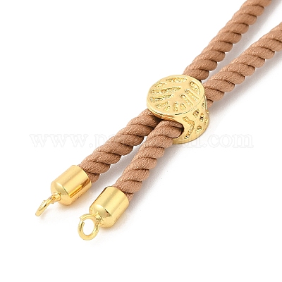 Серебряные браслеты из витого нейлонового шнура DIY-B066-03G-21-1