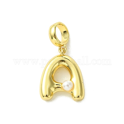 Покрытие стойки латунь с АБС-пластиком жемчуг европейские подвески X-KK-G501-02A-G-1