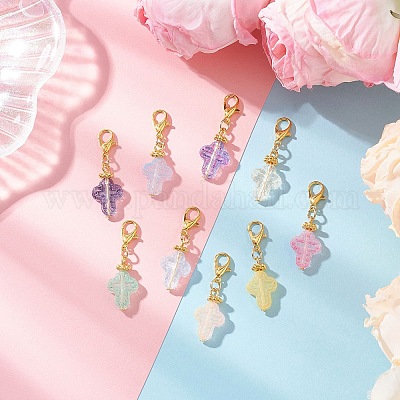 9 шт. стеклянные подвесные украшения HJEW-JM03929-01-1