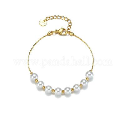 Браслеты из круглых бусин с имитацией жемчуга LN2093-1