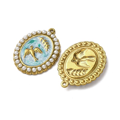 Подвески из нержавеющей стали 304 с эмалью STAS-P406-27B-G-1