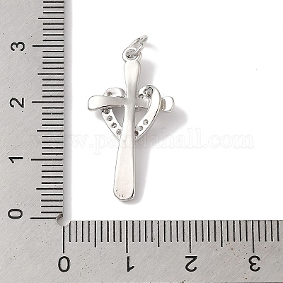 Подвески из латуни и прозрачного циркония с покрытием стойки KK-L216-055P-1