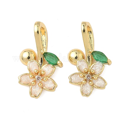 Латунные микропаве прозрачные подвески с фианитом KK-B139-08G-1