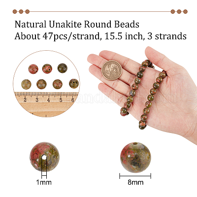 Природные Unakite круглых бусин пряди G-NB0004-87B-1