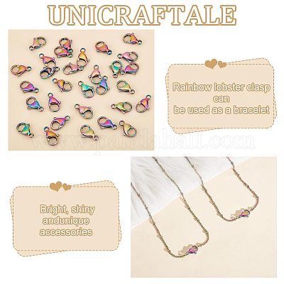 UNICRAFTALE 30pcs 6 Sizes Lobster Claw Clasps Stainless Steel Necklace  Clasps Fastener Hook End Chain Clasp Golden Jewelry Clasps for Jewelery  Making Necklaces Bracelets 