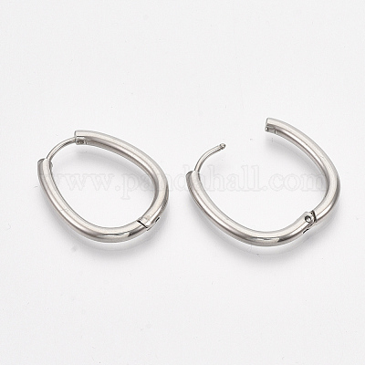 Серьги-кольца Huggie Hoop из нержавеющей стали 201 STAS-T045-47B-1