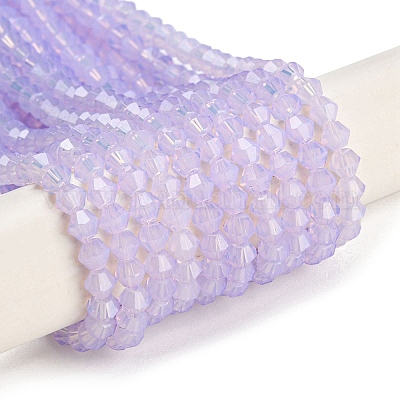 Запекание окрашенные прозрачные стеклянные бусины нити DGLA-F029-J4mm-07-1