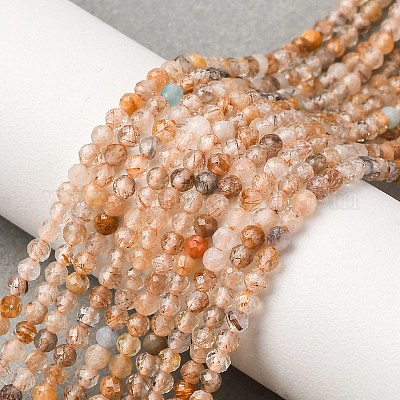 Нити бусин из натурального рутилированного кварца G-D314-A01-2mm-1