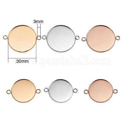 12 шт. 6 стиля кабошонов из нержавеющей стали 304 STAS-SZ0001-42-1