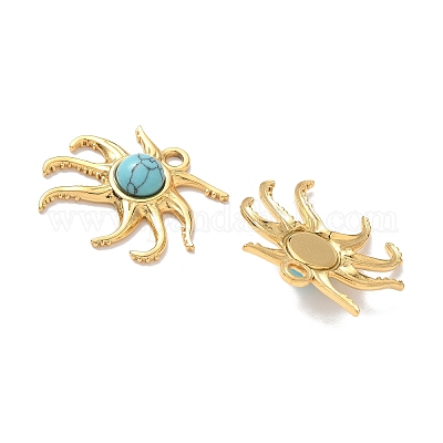Подвески из окрашенной синтетической бирюзы в виде морских животных STAS-H483-33C-G-1