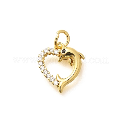 Латунные микропаве прозрачные кубические циркониевые подвески KK-Q040-03E-G-1