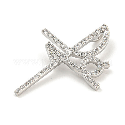 Латунные микропаве прозрачные подвески с фианитом KK-S386-14P-1