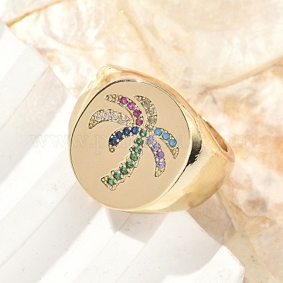 Регулируемые манжетные кольца с микропаве из кубического циркония из латуни RJEW-C131-05G-1