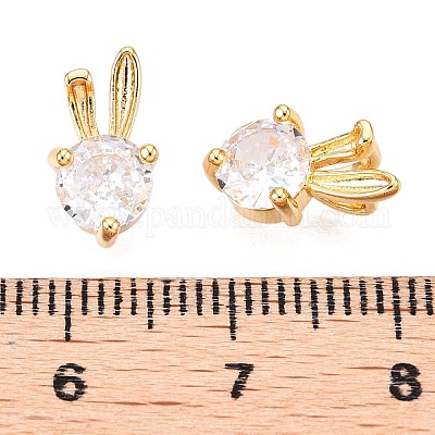 Латунные микропаве прозрачные кубические циркониевые подвески KK-T073-24G-1