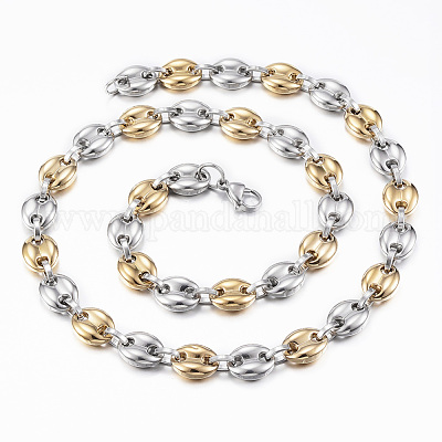 Двухцветные комплекты украшений из нержавеющей стали 201 SJEW-F157-05GP-1