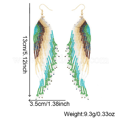 Богемский стеклянный бисер ручной работы с подвесками в виде крыльев и кисточек EH5379-1