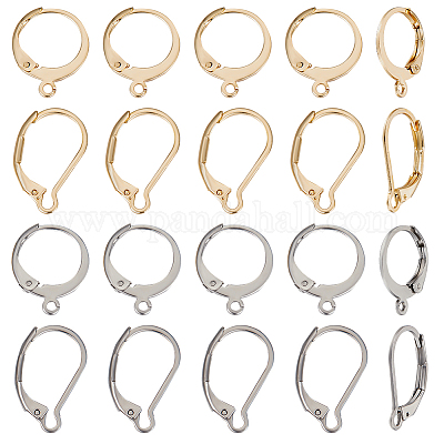 80 шт. 4 шт. фурнитура для сережек из нержавеющей стали 304 с застежкой-молнией STAS-BBC0003-77-1