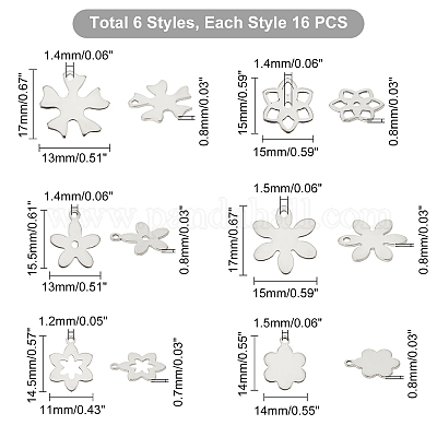 96 шт. 6 подвески из нержавеющей стали 201 STAS-UN0030-31-1