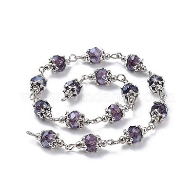 Ручной цепи стекло бисером AJEW-JB00498-02-1