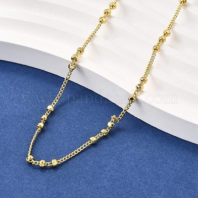 Ожерелья из цепочек с плоскими круглыми витыми звеньями из латуни толщиной 2.5 мм NJEW-M108-26G-1