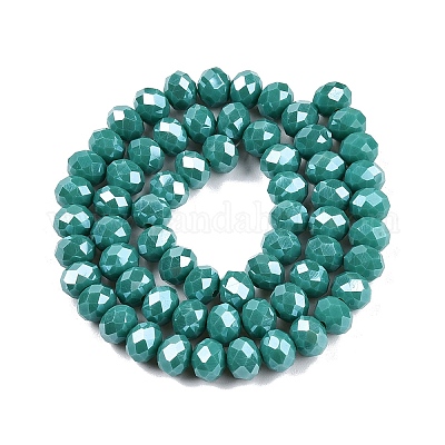 Стеклянные бусины с гальваническим покрытием  EGLA-A044-P8mm-A31-1