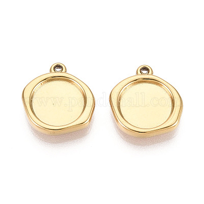 Оправы для подвесок из нержавеющей стали 304 в виде кабошонов STAS-T067-70B-G-1