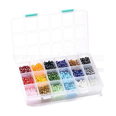 18 цветные гальванические стеклянные бусины EGLA-JP0002-03B-4mm-1