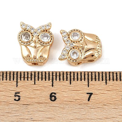 Латунные микро проложить кубического циркония бусы KK-F906-16G-1