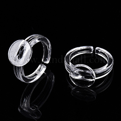 Componenti dell'anello del polsino aperto in acrilico trasparente&nbsp;TACR-ZX018-10A-1