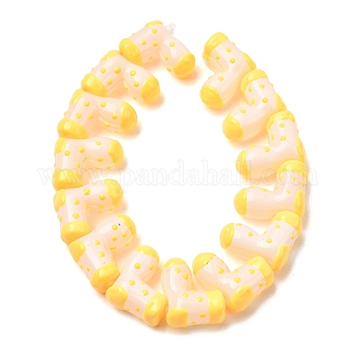 Стеклянные эмалевые бусины ручной работы GLAA-K070-04F-1