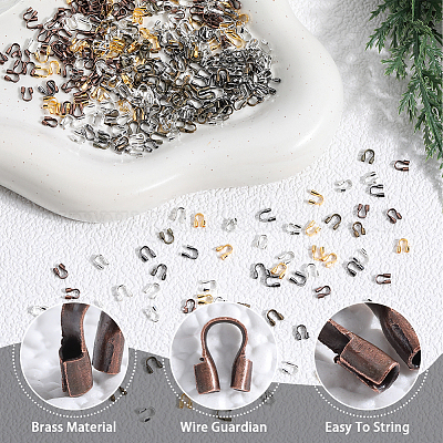 1200 шт. Защитные устройства и протекторы из латунной проволоки двух цветов KK-SP0002-01-1