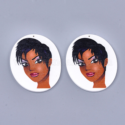 Печатные деревянные большие подвески WOOD-S050-10P-1