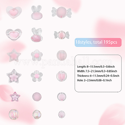 18 стиль прозрачных акриловых бусин TACR-CA0001-20-1