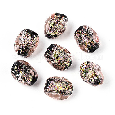 Нити из фольгированных бусин лэмпворк ручной работы FOIL-T008-07A-1